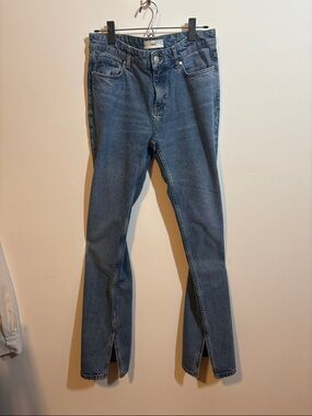 Mango Women's Straight-Leg Split-Hem Denim Jeans